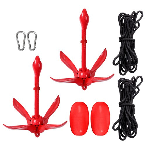 2 Pack Marine Kayak Folding Anchor Kit 3.3Lb W/26.2Ft Rope For PWC Canoe Jet Ski