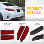 Red Rear Bumper Reflector LED Stop Brake Light for Toyota RAV4 2019-2023 2x