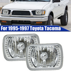 7x6 Clear Glass Lens White LED Headlight for Toyota Tacoma for 4Runner Pickup