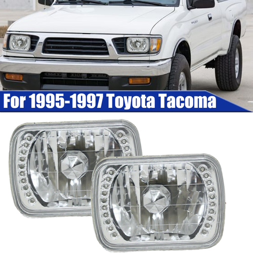 7x6 Clear Glass Lens White LED Headlight for Toyota Tacoma for 4Runner Pickup