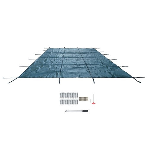 Safety Pool Cover Fits 14FTx26FT Inground Swimming Pools For Backyard Yard Green