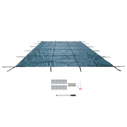 Safety Pool Cover Fits 14FTx26FT Inground Swimming Pools For Backyard Yard Green