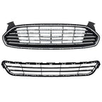 New For Ford Fusion 2013-2016 2pcs Chrome Grill Front Upper & Lower Grille Kit