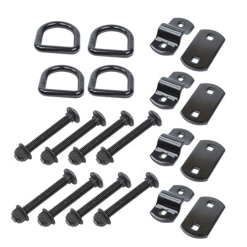 1/2" Heavy Duty Bolt-On Forged D Ring,12000Lbs Break Strength (Pack of 4) Black