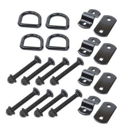 1/2" Heavy Duty Bolt-On Forged D Ring,12000Lbs Break Strength (Pack of 4) Black