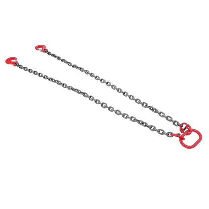 Double Legs Lifting Chain Sling 3/8"x 5' w/ Grab Hook 4Ton/8800lbs Capacity G80