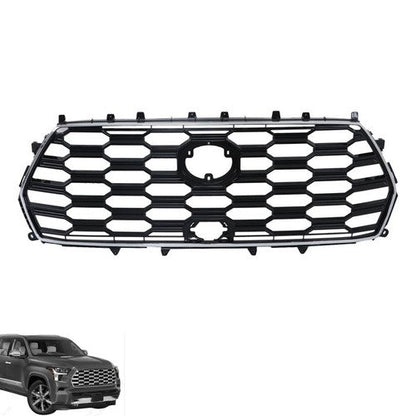 For Toyota Sequoia 2023-2024 Durable Black Chrome Front Bumper Upper Grille