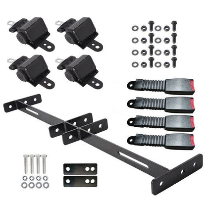 New 4 Retractable Seat Belts and Bracket Kit For EZGO Yamaha Club Car Golf Cart