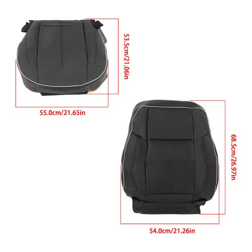 NEW For Hummer H3 2006-10 Driver Seat Cover Cushion+Backrest Black Leather