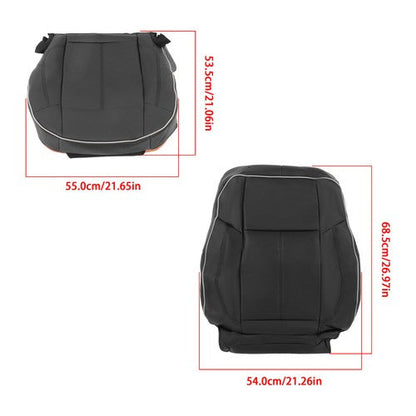 NEW For Hummer H3 2006-10 Driver Seat Cover Cushion+Backrest Black Leather