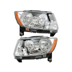 Halogen Clear Pair Chrome For Jeep Grand Cherokee 11-13 Compass 11-17 Headlights