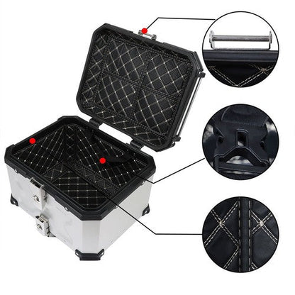 Motorcycle Aluminum Trunk Rear Top Case Luggage Tour Tail Tool Box Lock 45L NEW