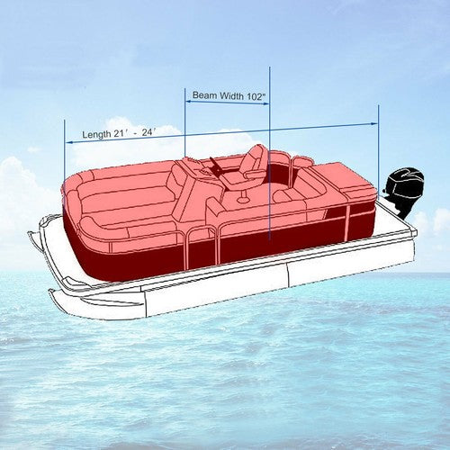 Boat Cover Waterproof Trailerable Pontoon Fabric Gray 21-24FT