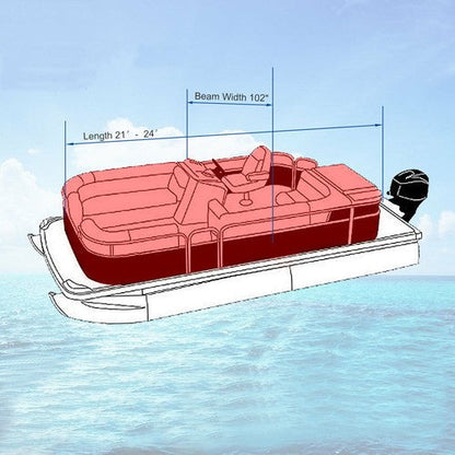 Boat Cover Waterproof Trailerable Pontoon Fabric Gray 21-24FT
