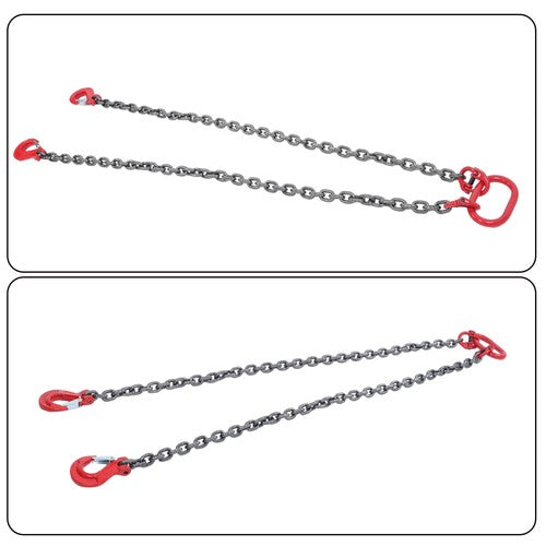 Double Legs Lifting Chain Sling 3/8"x 5' w/ Grab Hook 4Ton/8800lbs Capacity G80