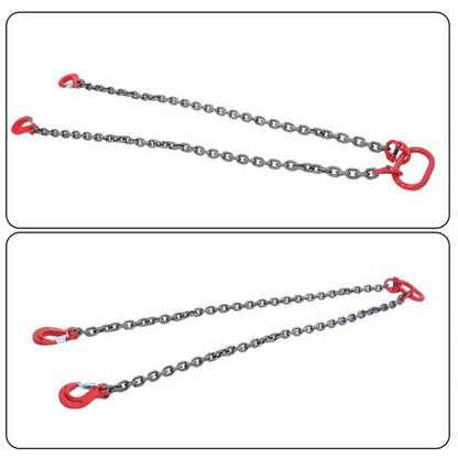 Double Legs Lifting Chain Sling 3/8"x 5' w/ Grab Hook 4Ton/8800lbs Capacity G80