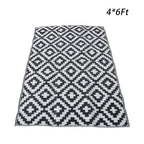 Black & White 4x6FT Waterproof Outdoor Rug Outdoor Carpet For Patio Backyard