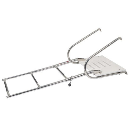 USA 3-step Stainless Steel Ship Ladder With Platform Marine With Telescoping