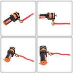 Electric Winch Black+Orange 2000lbs 12VDC/1.1HP Motor 0.18in*50ft Synthetic Rope
