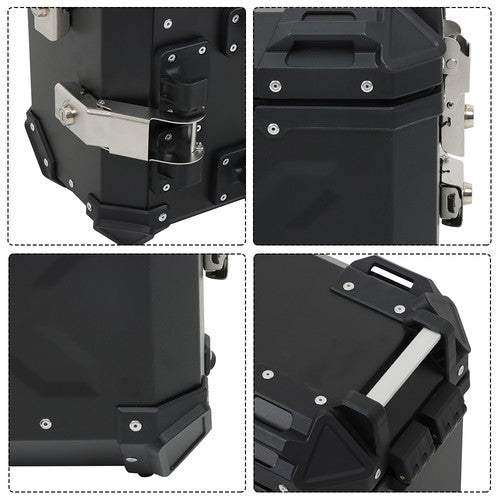 36L Motorbike Hard Side Saddlebag Box Trunk Tour with Support Racks 2×Side Case