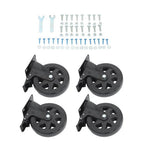 4 × 6" Heavy Duty Caster 360° steering Black W/Brake Quiet, Smooth
