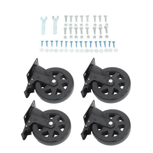 4 × 6" Heavy Duty Caster 360° steering Black W/Brake Quiet, Smooth