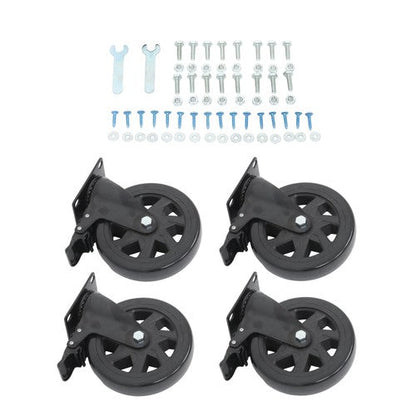 4 × 6" Heavy Duty Caster 360° steering Black W/Brake Quiet, Smooth