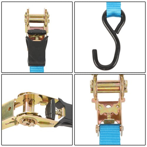 Ratchet Strap 6 Pcs+Polyester 566lbs Fracture Strength 1700lbs 1in*20ft S Hooks