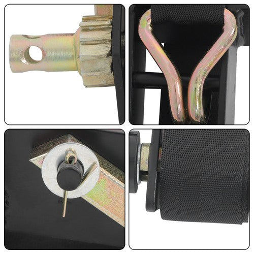 2 Pack 1.5" Wide x 7.5' Long Ladder Rack Ratchet Straps 1.4" Black Square Tube