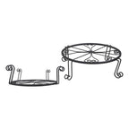 2 Pack 10" 12" Metal Plant Stands Outdoor Indoor Round Pot Stand Rustproof Black