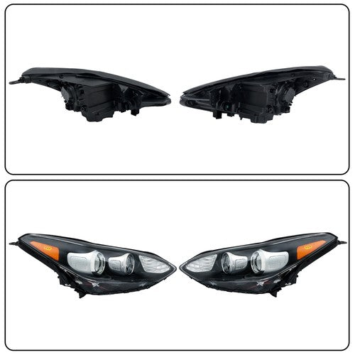 1Pair Headlights Assembly Set For Kia Sportage 2017-2022 Clear Halogen w/LED DRL
