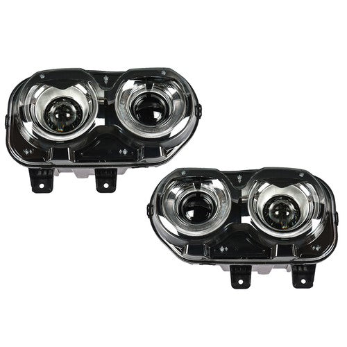 Pair Set For Dodge Challenger 2015-2018 Headlight Replacement Halogen Clear Lens