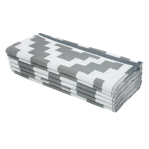 9x12ft Outdoor Plastic Straw Rug For Camping Outdoor Carpet RV Mat Gray & White