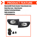 Front Mesh Grille & Fog Lights Lamps for 2001-2003 for Honda Civic Sedan