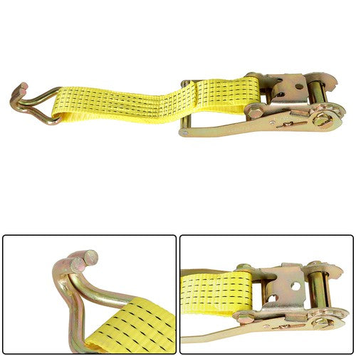6-Pack 2" x 15' 5000 lbs Ratchet Straps With J Hook Heavy Duty Tie Downs