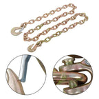W/Hooks G70 3/8in × 8FT Trailer&Truck Transport Bundle Chain Steel Gold 6600lbs