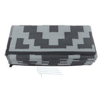 Waterproof Outdoor Rug Outdoor Plastic Straw Rug 9x12FT Black Gray Camping