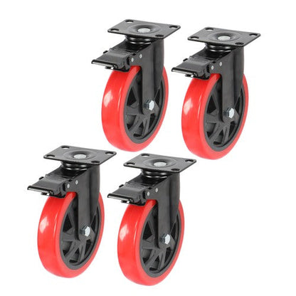 Caster Wheels, Heavy Duty 6 Inch Casters Set of 4, Locking Swivel Casters Wheels