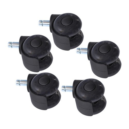 5-piece set 2" Office Chair Rubber Caster Swivel Wheels Black, 360° steering