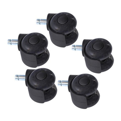 5-piece set 2" Office Chair Rubber Caster Swivel Wheels Black, 360° steering