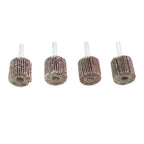 1" x 1" x 1/4" 60/80/120/240 Grit Shank Mounted Flap Wheels Set - 40 Pack