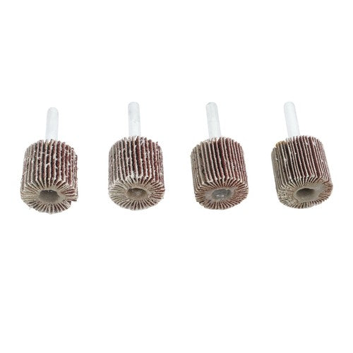 1" x 1" x 1/4" 60/80/120/240 Grit Shank Mounted Flap Wheels Set - 40 Pack