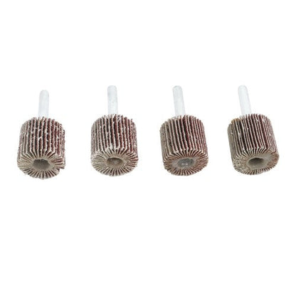1" x 1" x 1/4" 60/80/120/240 Grit Shank Mounted Flap Wheels Set - 40 Pack