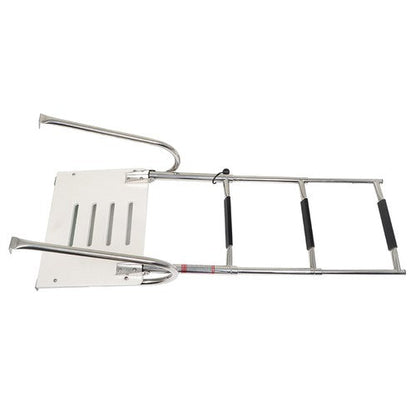 USA 3-step Stainless Steel Ship Ladder With Platform Marine With Telescoping
