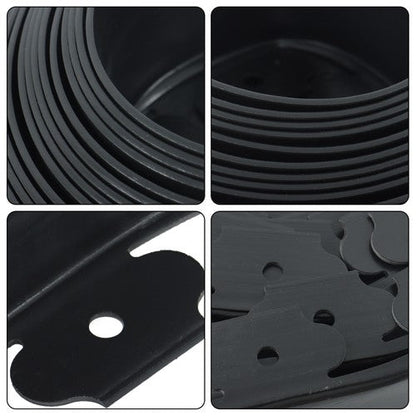 Garden Edge L-shaped 49FT Lawn Grass Stone Isolation Strip 75pcs Anchoring Spik