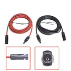 1 Pair 12AWG Black + Red Solar Panel Extension Cable Wire Connector