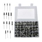 500pcs Aluminum Rivet Kit 14 Sizes Assorted Blind Rivets Storage Case DIY Use