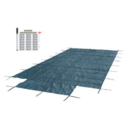 Inground Pool Cover Safety Fits Rectangle Swimming Pool Mesh Solid Pool