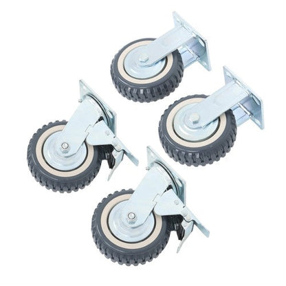 4 pieces of gray PU straight wheel polyurethane swivel wheels 2 straight wheels