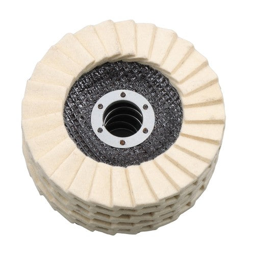 5PCS 4.5"×7/8" Felt Flap Disc Polishing Flap Discs Wool Flap Buffing Wheel Pad